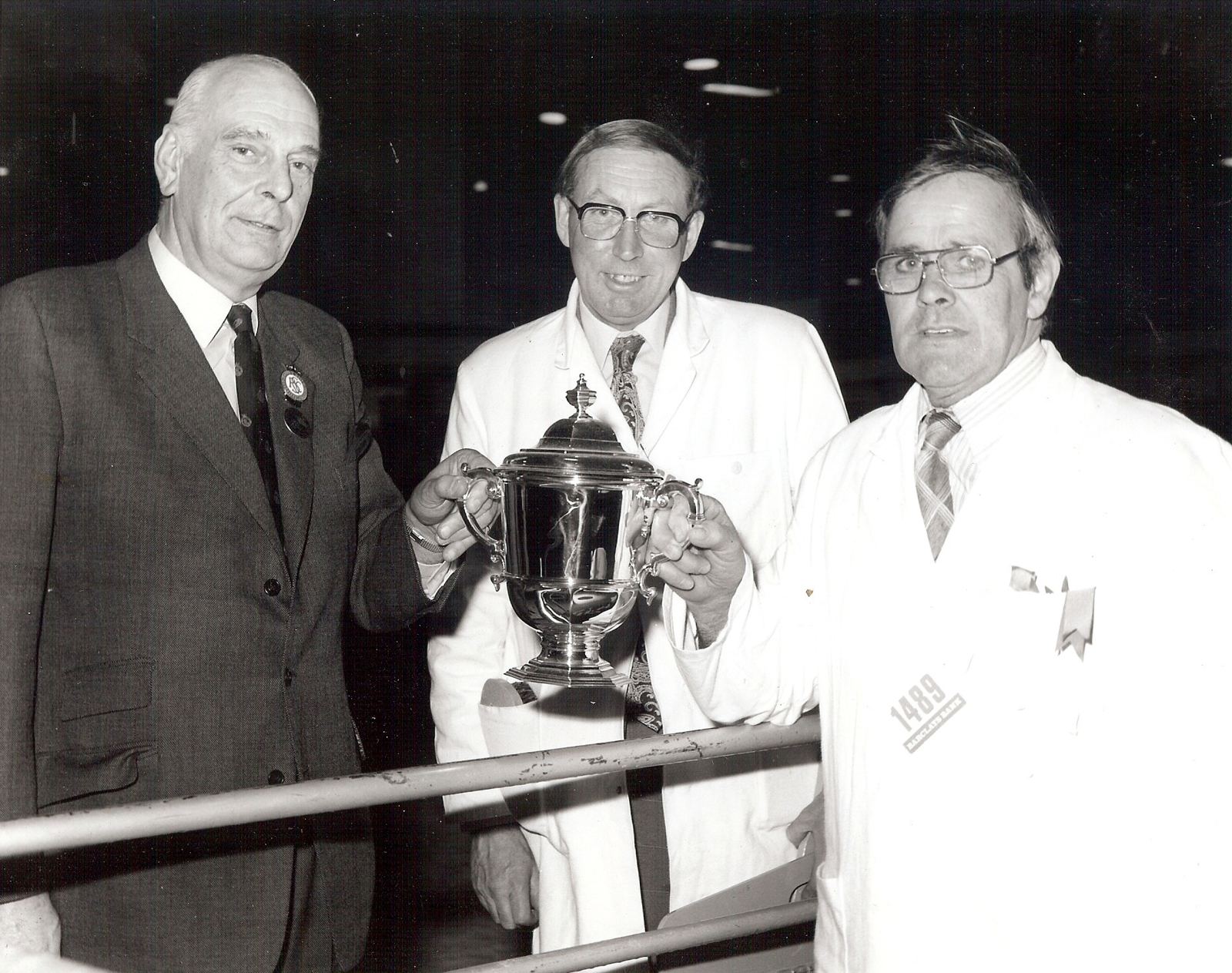 Dick Gough and Reg Simpkin with a Smithfield trophy